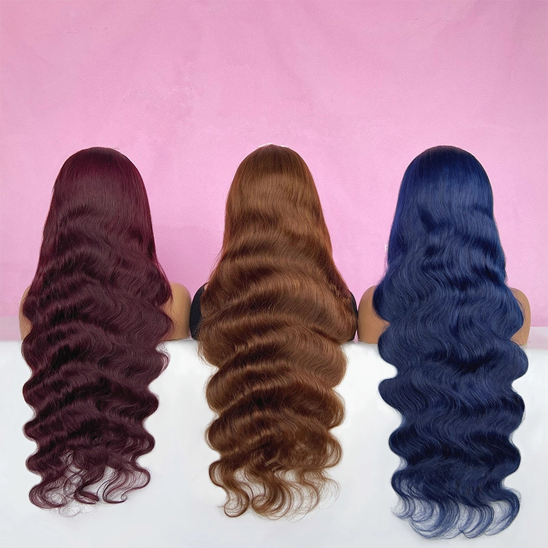 30inch Pre Colored Human Hair 13x6 Lace Frontal Wigs Body Wave